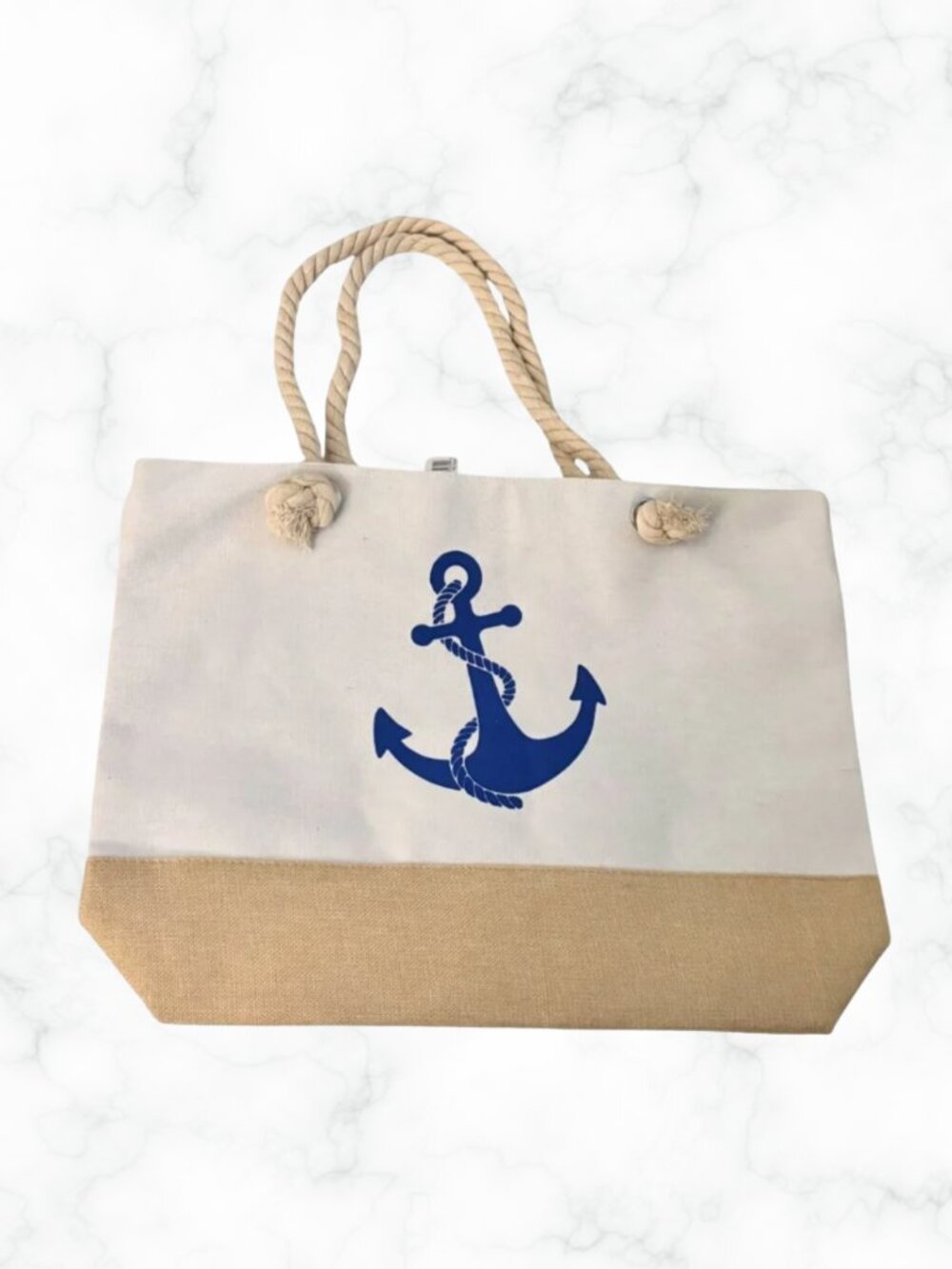 NWT | KENDALL & JAMES Anchor Beach Bag Nautical Tote – 19” Wide Anchor Bag